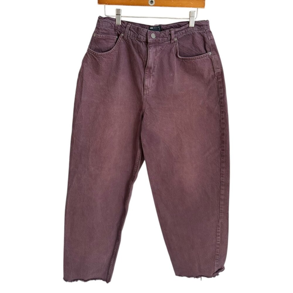 Asos Mens Barrel Leg Jean‎ Burgundy Maroon Size 30 Grunge Boho Streetwear